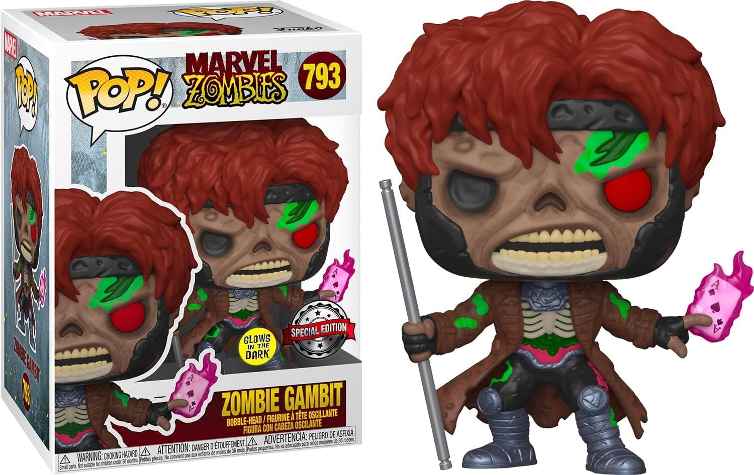 Funko Zombie Gambit Glows in the Dark Special Edition 793 (Marvel Zombies)