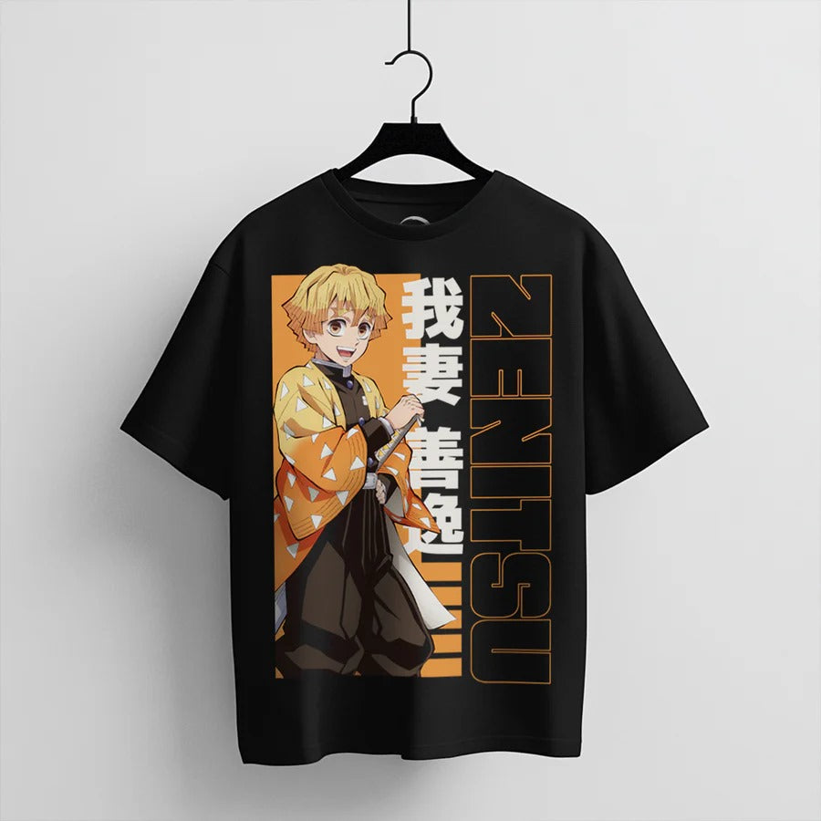 Playera Mascara de Latex Zenitsu Agatsuma EG (Oversize)