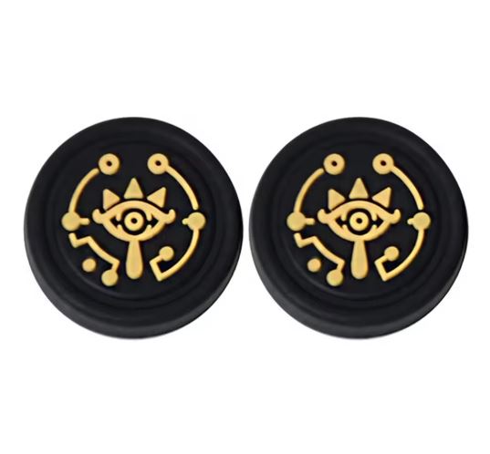 Thumb Grip Genérico Nintendo Switch Zelda Sheikan Negro con Dorado (2 piezas)