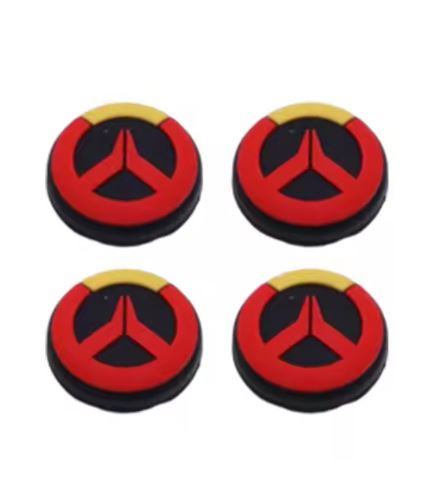 Thumb Grip Genérico Universal Overwatch Negro con Rojo (2 piezas)